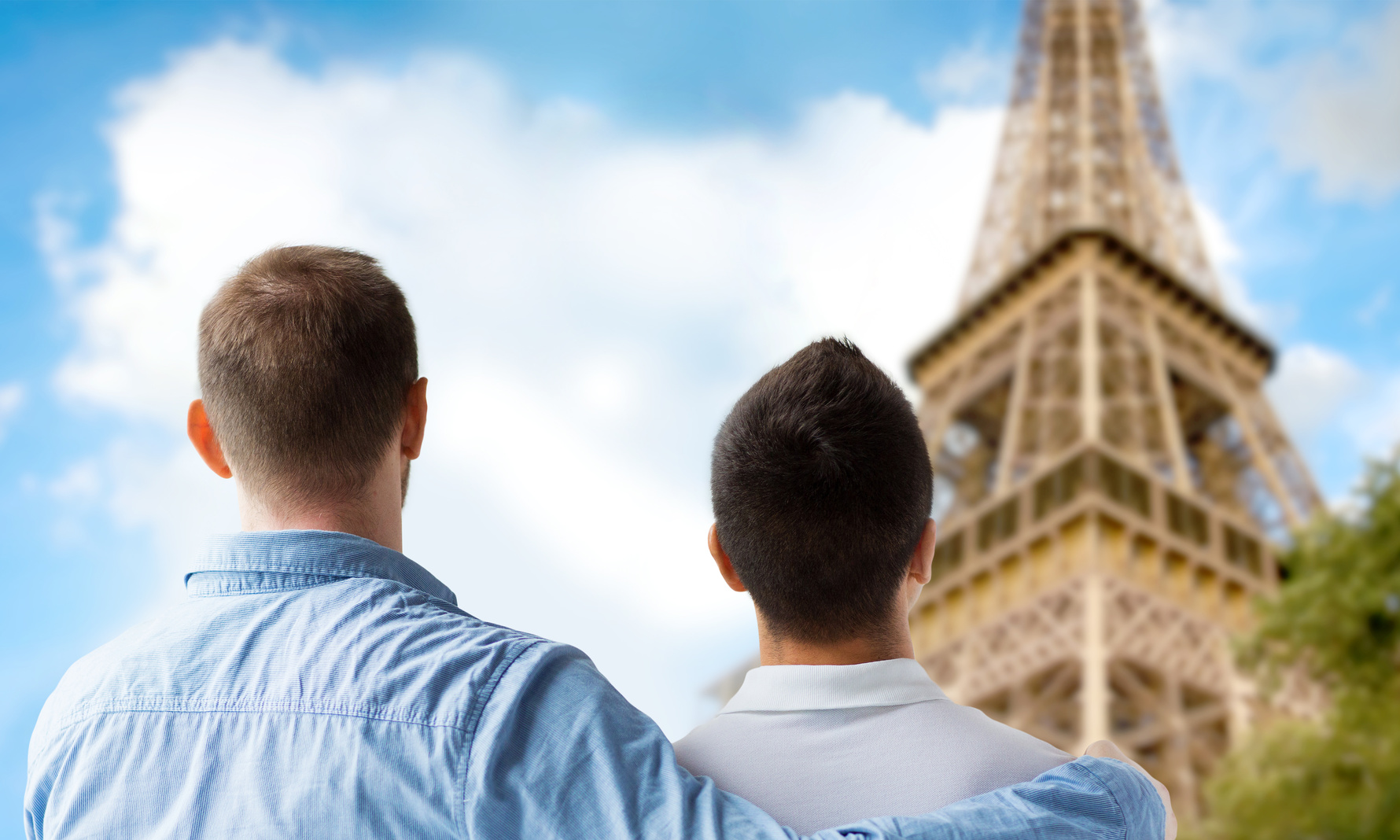 gay couple travel paris